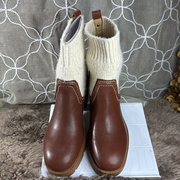 (Z3) NINE WEST Popit casual ankle boots, leather and sock, size 9M - Picture 7 of 10